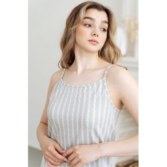 Сорочка  женская       трикотажная     без рукавов  серая