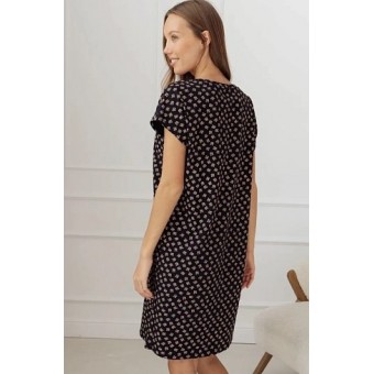 Сорочка  женская       трикотажная     с коротким рукавом  черная