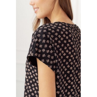 Сорочка  женская       трикотажная     с коротким рукавом  черная