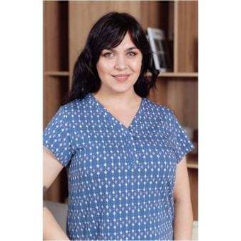 Сорочка  женская       трикотажная     с коротким рукавом  синяя