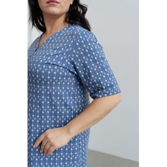Сорочка  женская       трикотажная     с рукавом 1/2  синяя