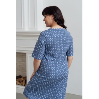Сорочка  женская       трикотажная     с рукавом 1/2  синяя