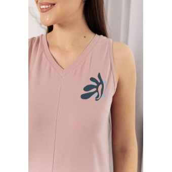 Сорочка  женская       трикотажная     без рукавов  бежевая