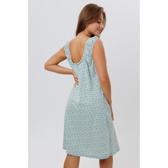 Сорочка  женская       из кулирки     без рукавов  зеленая  Прованс Kuzina