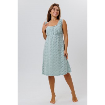 Сорочка  женская       из кулирки     без рукавов  зеленая  Прованс Kuzina