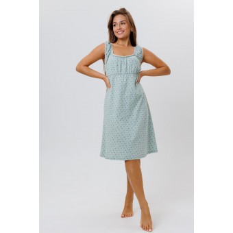 Сорочка  женская       из кулирки     без рукавов  зеленая  Прованс Kuzina