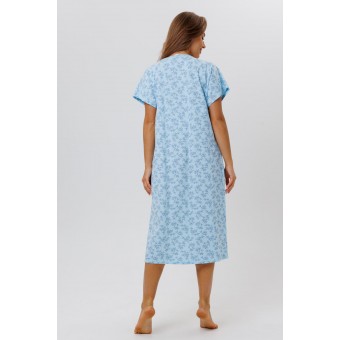 Сорочка  женская       из кулирки     с коротким рукавом  голубая  Прованс Kuzina