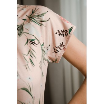 Сорочка  женская       трикотажная     с коротким рукавом  бежевая