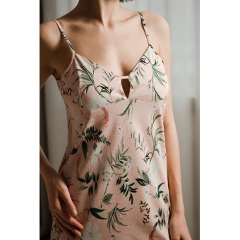 Сорочка  женская       трикотажная     без рукавов  бежевая