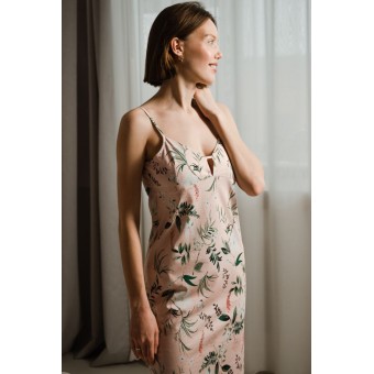 Сорочка  женская       трикотажная     без рукавов  бежевая