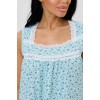 Сорочка женская из кулирки без рукавов Светло-голубой Цветы Kuzina