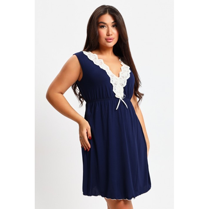 Сорочка женская из вискозы без рукавов однотонная Kuzina