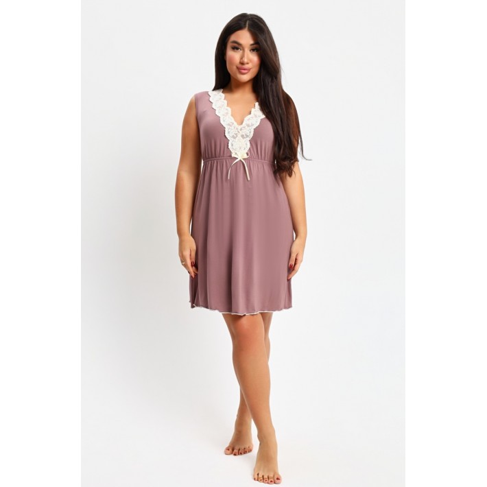 Сорочка женская из вискозы без рукавов однотонная Kuzina