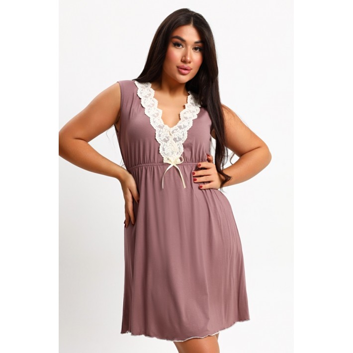 Сорочка женская из вискозы без рукавов однотонная Kuzina