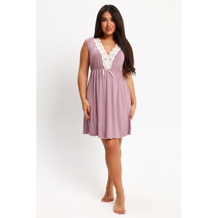 Сорочка женская из вискозы без рукавов однотонная Kuzina