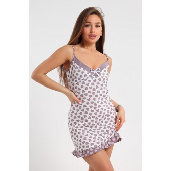 Сорочка  женская       из кулирки     на бретелях    Сердечки Kuzina