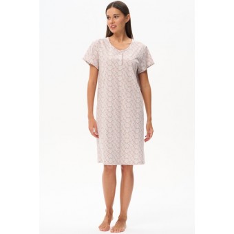 Сорочка  женская       трикотажная     с коротким рукавом  бежевая     