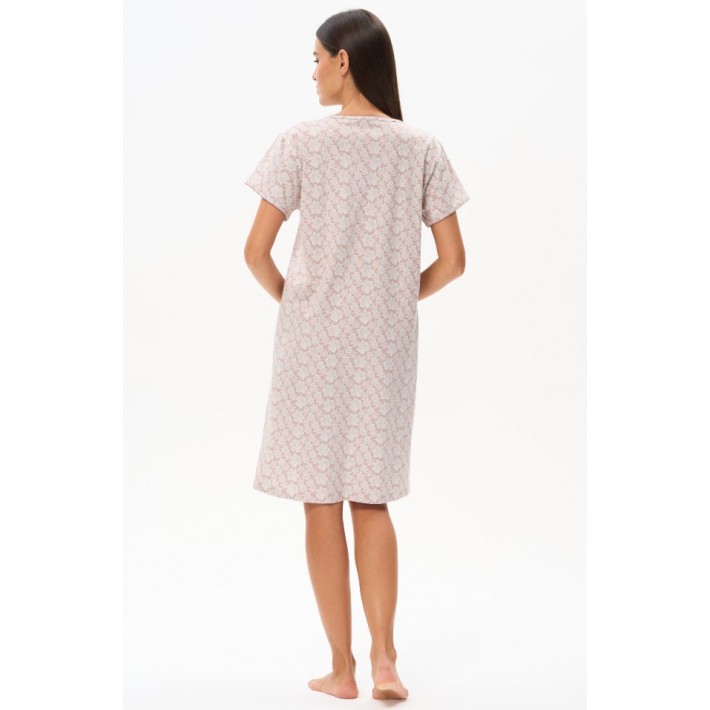 Сорочка женская трикотажная с коротким рукавом бежевая