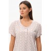 Сорочка женская трикотажная с коротким рукавом бежевая