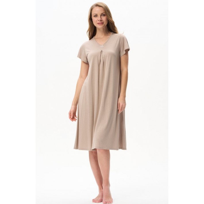 Сорочка женская из вискозы с коротким рукавом Капучино