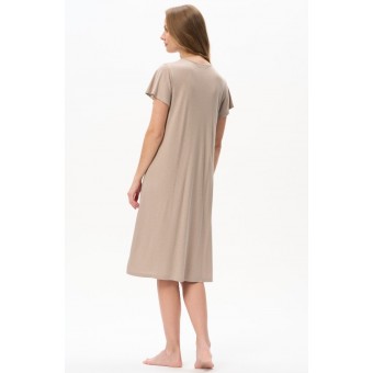 Сорочка  женская       из вискозы     с коротким рукавом  Капучино     