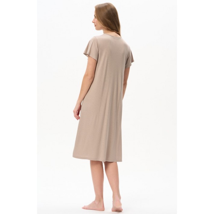 Сорочка женская из вискозы с коротким рукавом Капучино