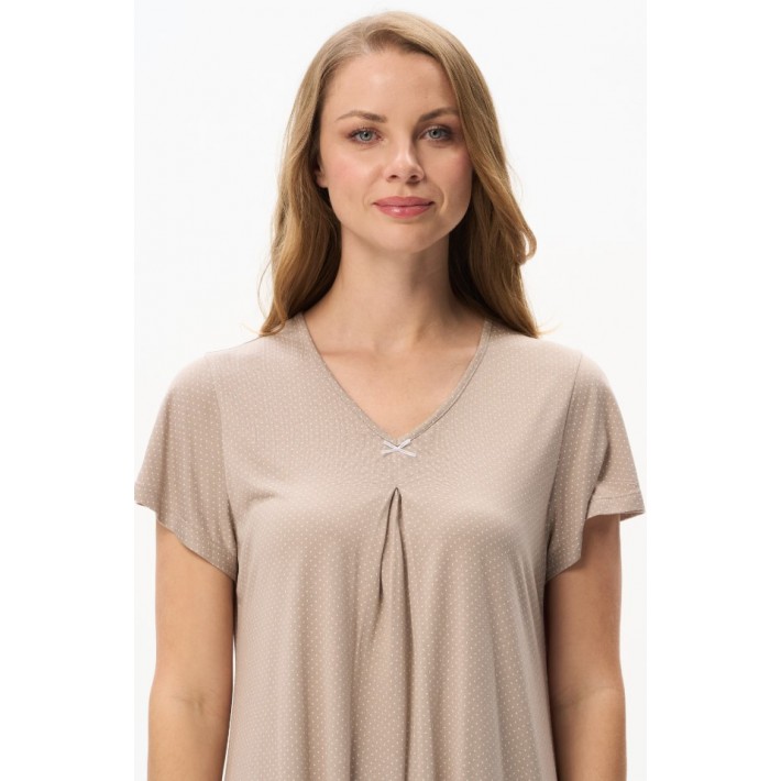 Сорочка женская из вискозы с коротким рукавом Капучино