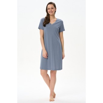 Сорочка  женская       из вискозы     с коротким рукавом  серая