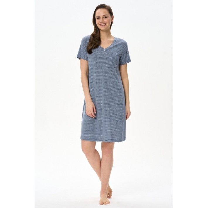 Сорочка женская из вискозы с коротким рукавом серая