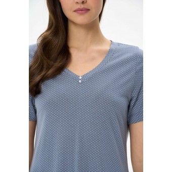 Сорочка  женская       из вискозы     с коротким рукавом  серая