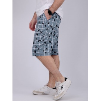 Шорты  мужские       из кулирки       Серый, Голубой