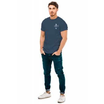 Футболка  мужская       из кулирки       синяя