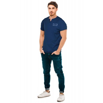 Футболка  мужская       из кулирки       синяя