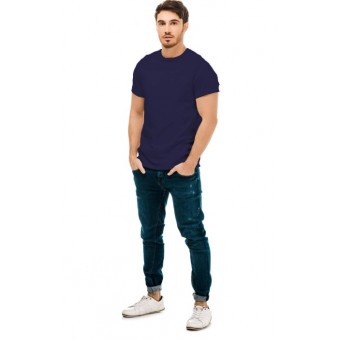 Футболка  мужская       из кулирки       синяя