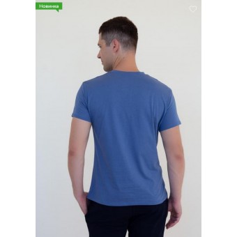 Футболка  мужская       из кулирки       синяя