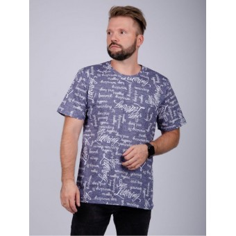 Футболка  мужская       из кулирки       синяя