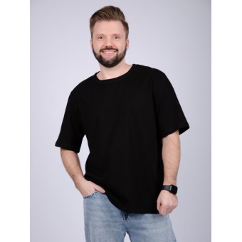 Футболка  мужская       из кулирки       черная