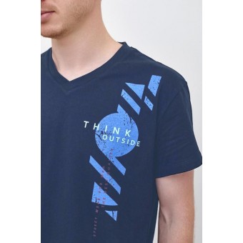 Футболка  мужская       из кулирки       синяя