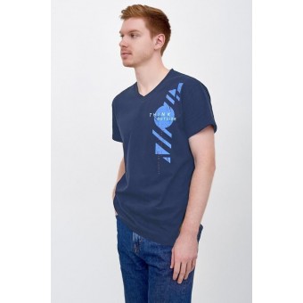 Футболка  мужская       из кулирки       синяя