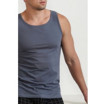 Майка  мужская       из кулирки       серая  однотонная Melado