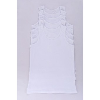 Майка  мужская       из кулирки       белая  однотонная