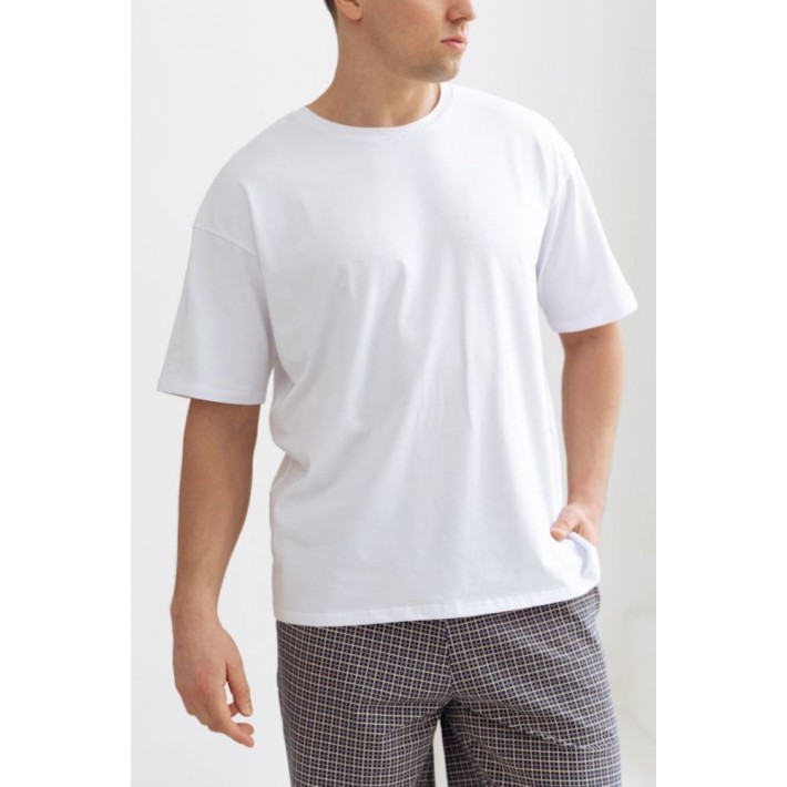 Футболка мужская из кулирки белая однотонная