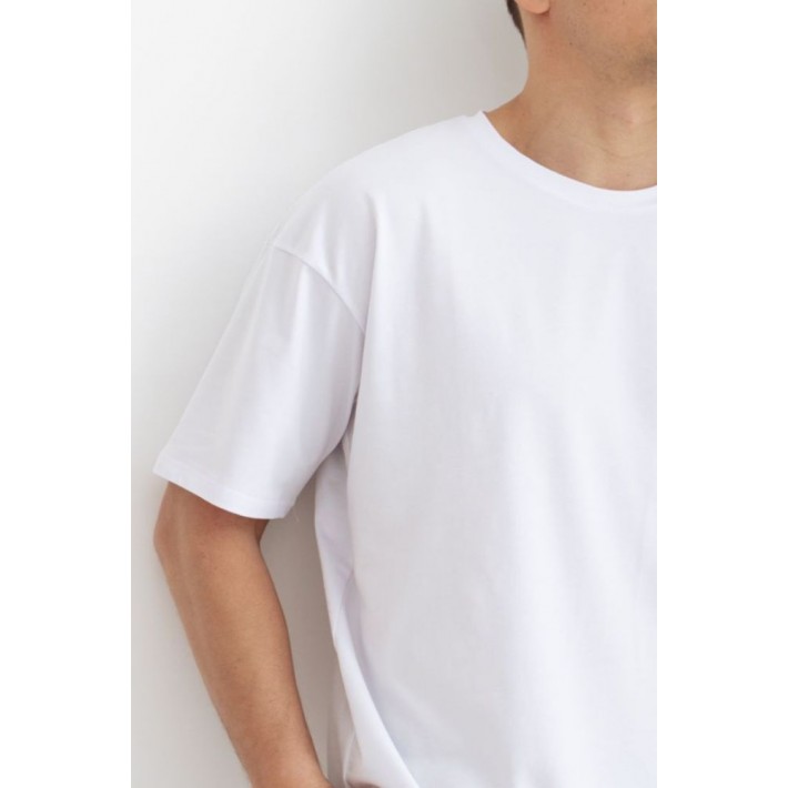 Футболка мужская из кулирки белая однотонная