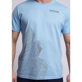 Футболка  мужская       трикотажная       голубая