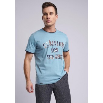 Футболка  мужская       трикотажная       голубая
