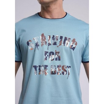 Футболка  мужская       трикотажная       голубая