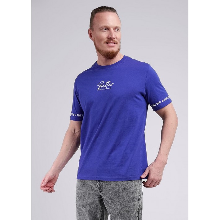 Футболка мужская трикотажная синяя