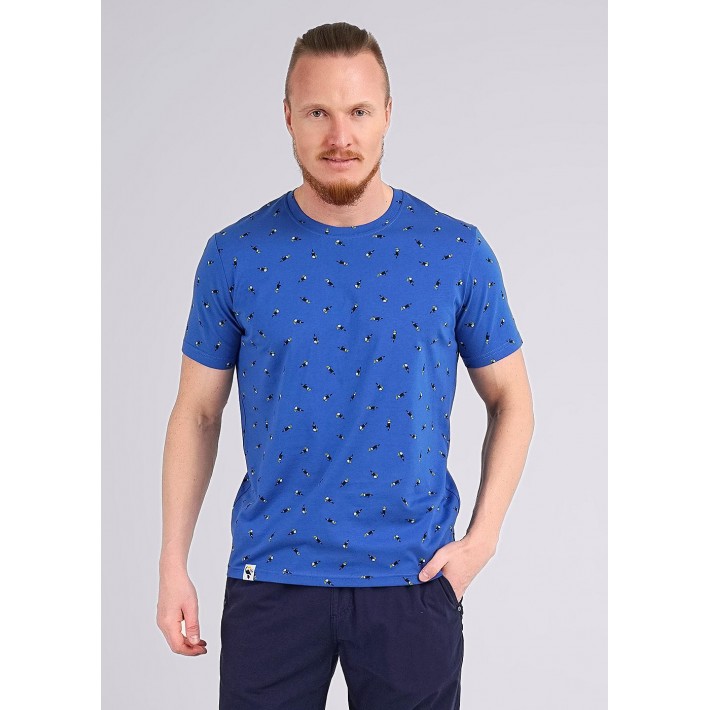 Футболка мужская трикотажная синяя