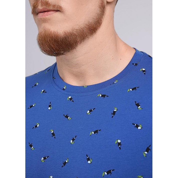 Футболка мужская трикотажная синяя