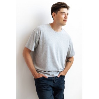 Футболка  мужская       из кулирки       серая  однотонная Melado